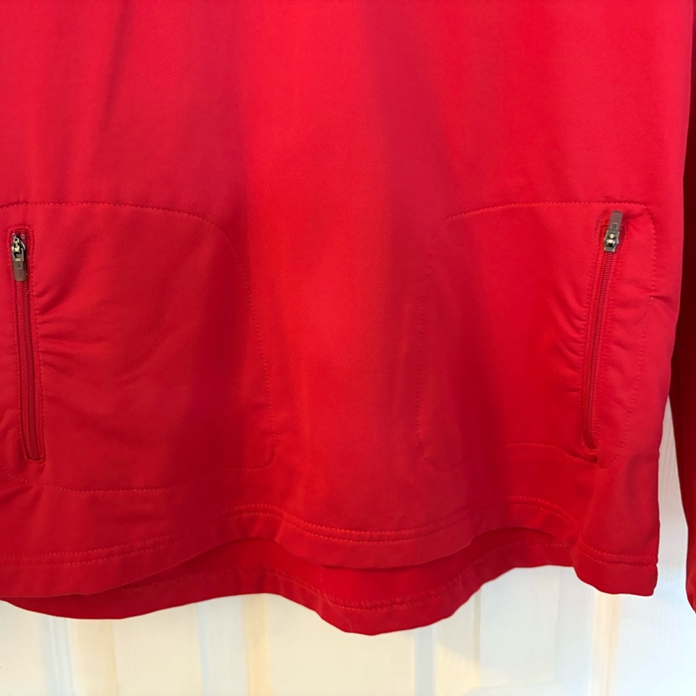 Antigua Red Zip Up Top Vibrant Fleece‎ - Picture 3 of 5